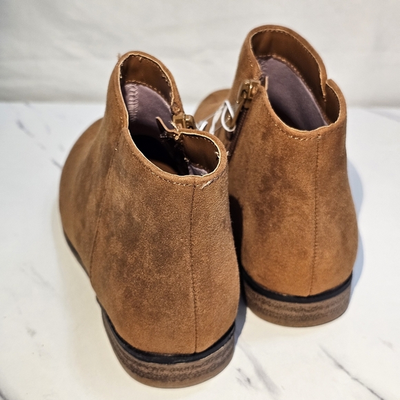 Girls' Opal Zipper Booties Cognac - Cat & Jack - SIZE 2 Brown Boots Easy On - Picture 3 of 10